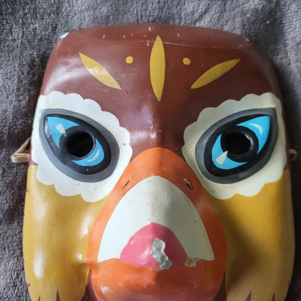 Vintage paper machet mask bird